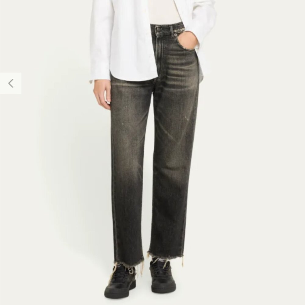 R13 Boyfriend Jeans in Abbey Black Size 26